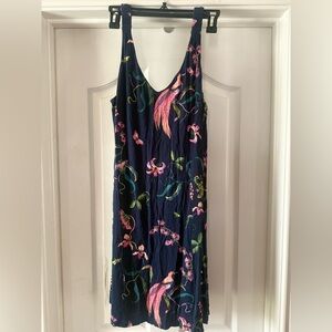 Soma Navy Dress with Pink and Green Floral Design